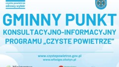 Informacja o otwarciu w Urzędzie Miasta i gminy w Młynarach Punktu konsultacyjno-informacyjnego Programu „Czyste Powietrze”.