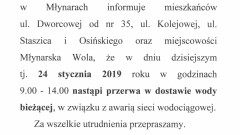 Przerwa w dostawie wody