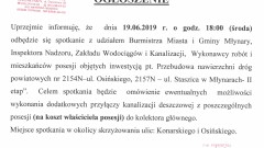 Ogłoszenie o spotkaniu dotyczącym przebudowy dróg na ul. Staszica i Osińskiego