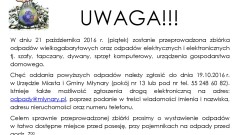 Zbiórka odpadów wielkogabarytowych oraz elektrycznych i elektronicznych