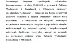 Ogłoszenie dotyczące odczytów wodomierzy