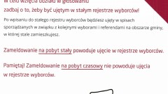 Wyborco! Zadbaj o to, żeby być ujętym w stałym rejestrze wyborców.