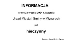 Informacja dotycząca pracy urzędu.