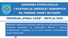 „Kontrola populacji zwierząt domowych na terenie  Gminy Młynary poprzez sterylizację i kastrację”– zapraszamy do składania wniosków o sterylizację/kastrację zwierząt domowych.