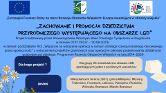 PROJEKT: „Zachowanie i promocja dziedzictwa przyrodniczego występującego na obszarze LGD”
