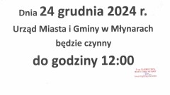 Uwaga! W dniu 24 grudnia Urząd czynny do godziny 12.