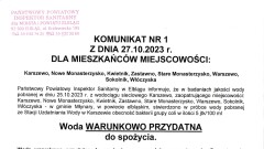 Ważny komunikat!!! Woda warunkowo zdatna do picia w wodociągu Karszewo.