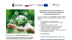 Zaproszenie na spotkanie informacyjno-promocyjne online dotyczące projektu "PROFESJONALNE KADRY GOZ"
