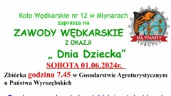 Zaproszenie na zawody wędkarskie dla dzieci.