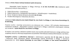 Zmiany miejsca realizacji świadczeń opieki zdrowotnej.