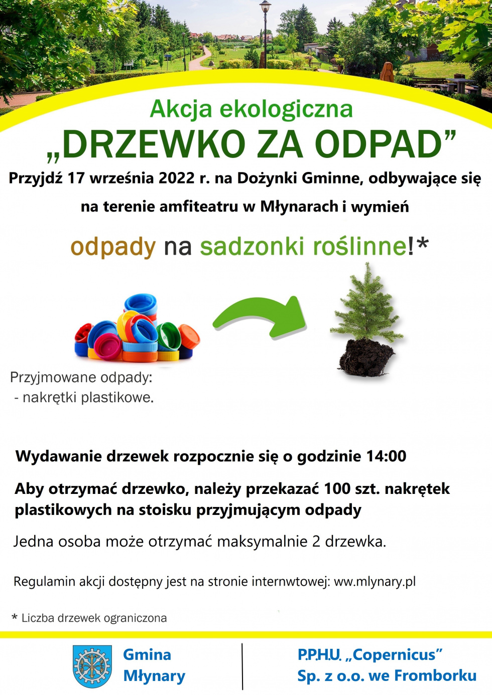 Akcja "Drzewko za odpad" podczas Dożynek Gminnych 17 wrzesnia