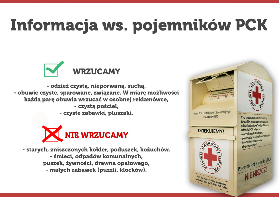 Informacja ws. pojemników PCK