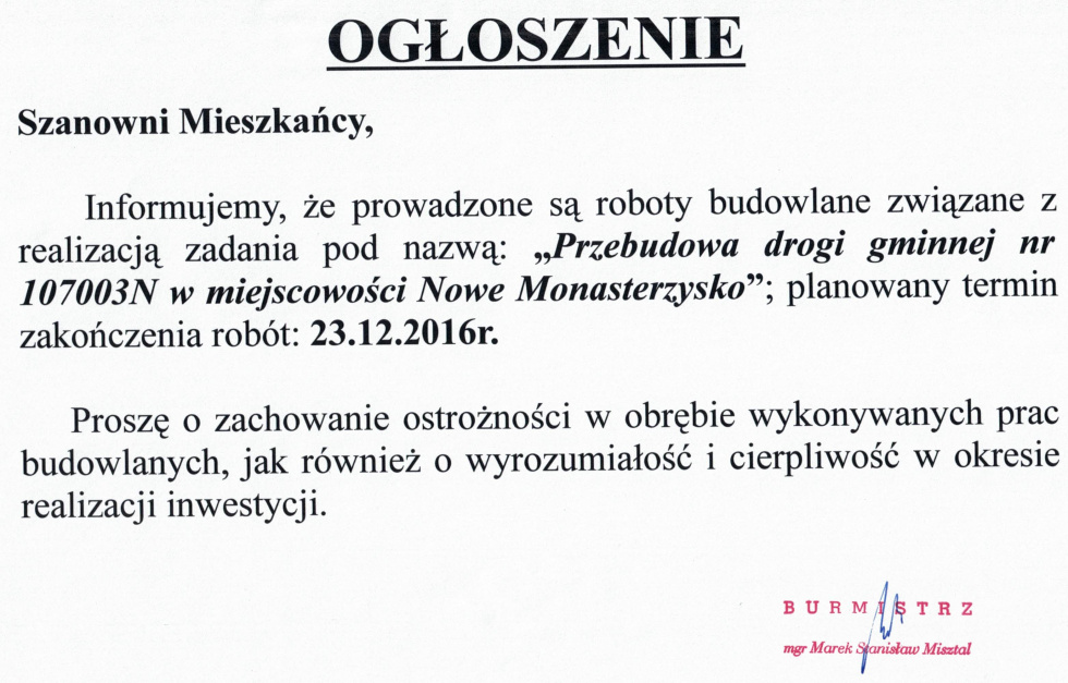 Ogłoszenie