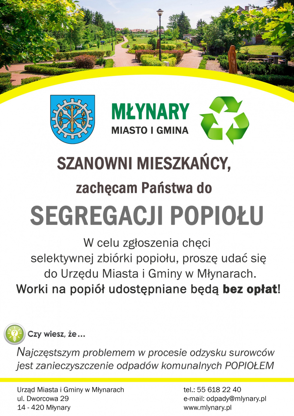 Systemaregtyczna segregacja i odbiór popiołu