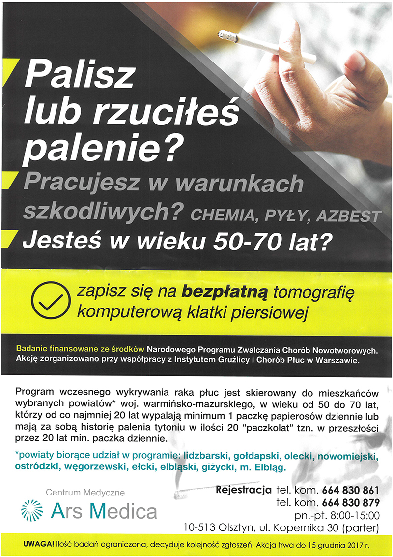 Bezpłatna tomografia komputerowa klatki piersiowej