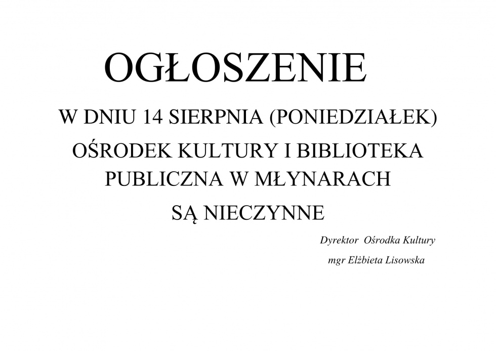 OGŁOSZENIE 