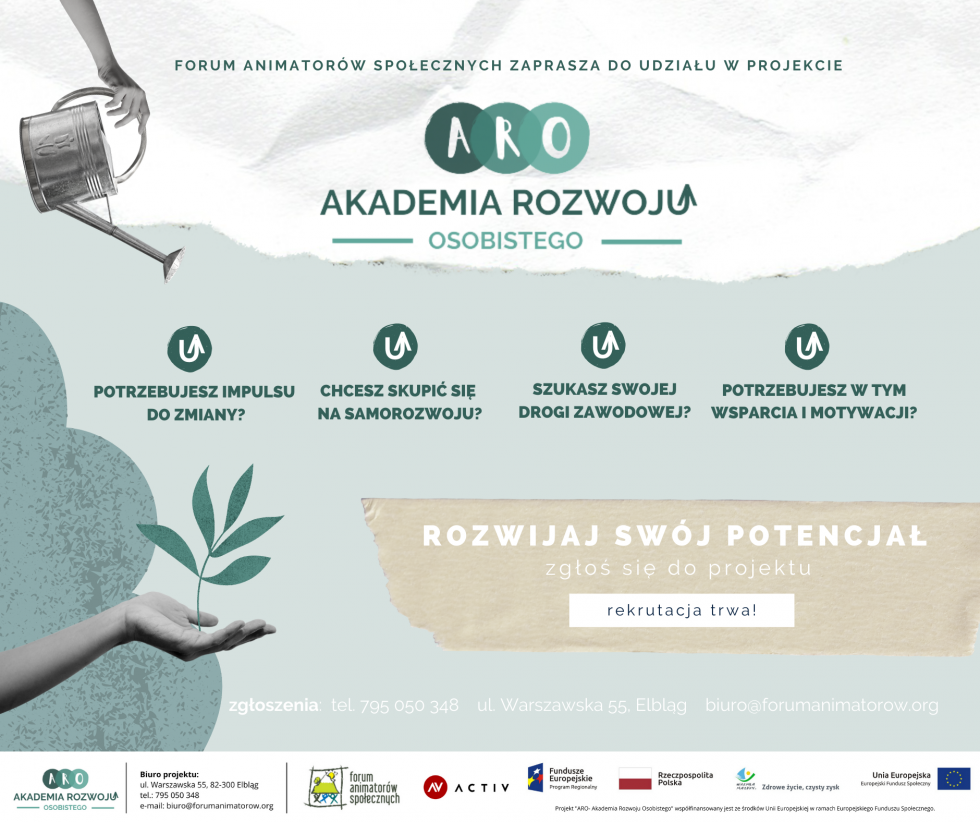 III nabór kandydatów do projektu „ARO - Akademia Rozwoju Osobistego”