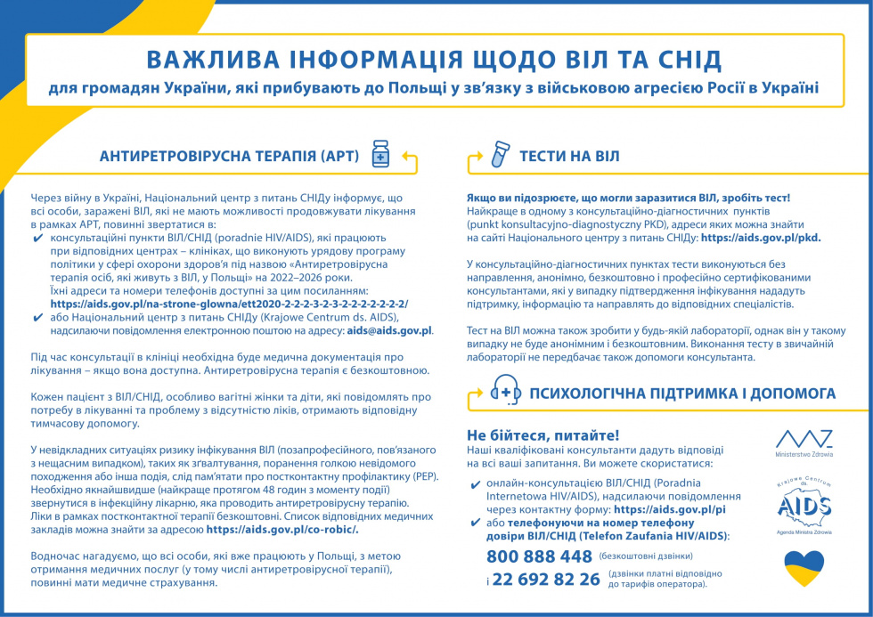 Ważna informacja / Важлива інформація