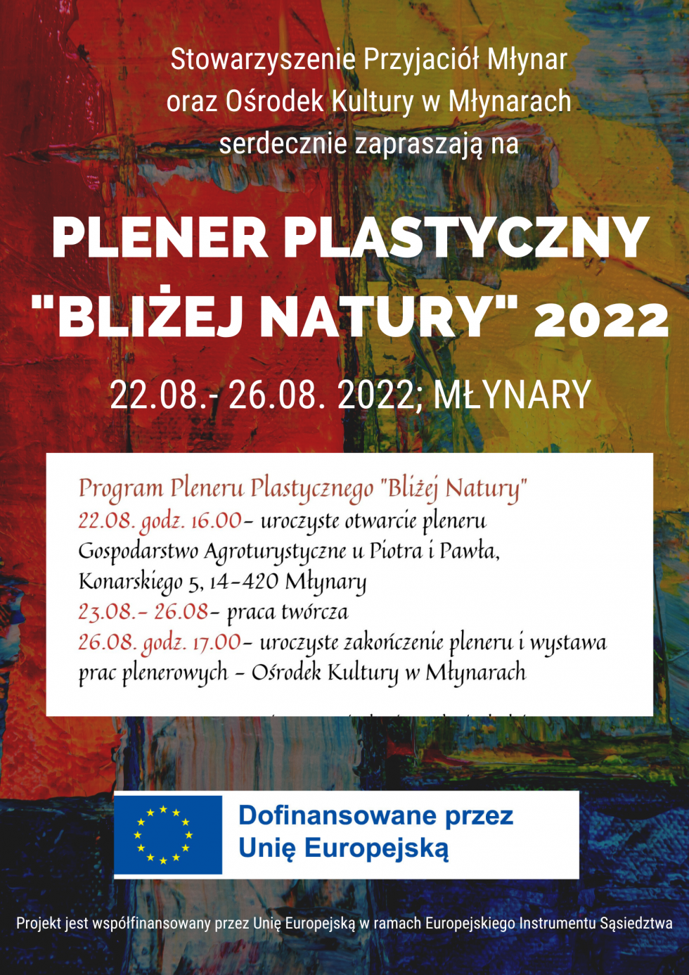 Zapraszamy na plener plastyczny, który odbędzie się w dniach 22 - 26 sierpnia